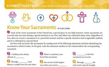 A Family Together: Know Your Sacraments Activity Page