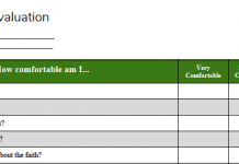 Catechist Self-Evaluation Assessment form