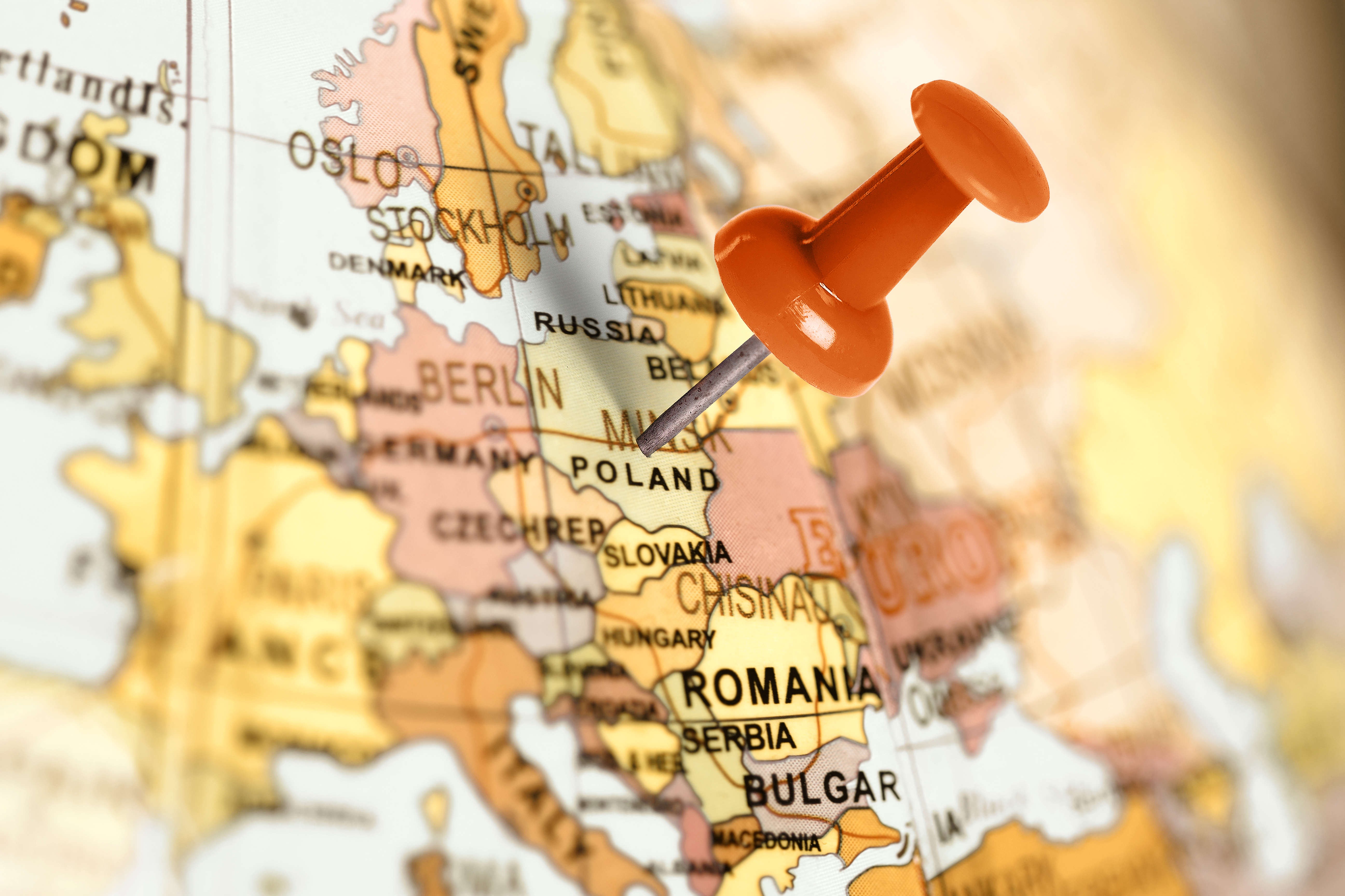Location Poland. Red pin on the map.